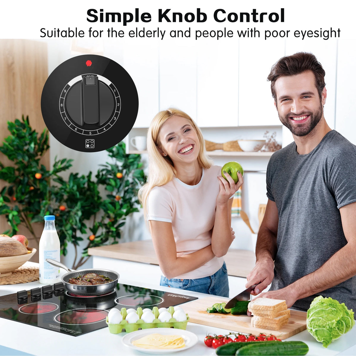 30 inch 4 Burner Built in Electric Ceramic Cooktop 6700W 240V with Hot Surface Indicator Radiation-Free ETL Certified - image 6