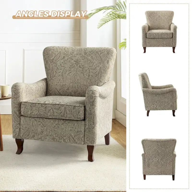 Set of 2 Samouel Contemporary Floral Wingback Armchairs by HULALA HOME - image 33