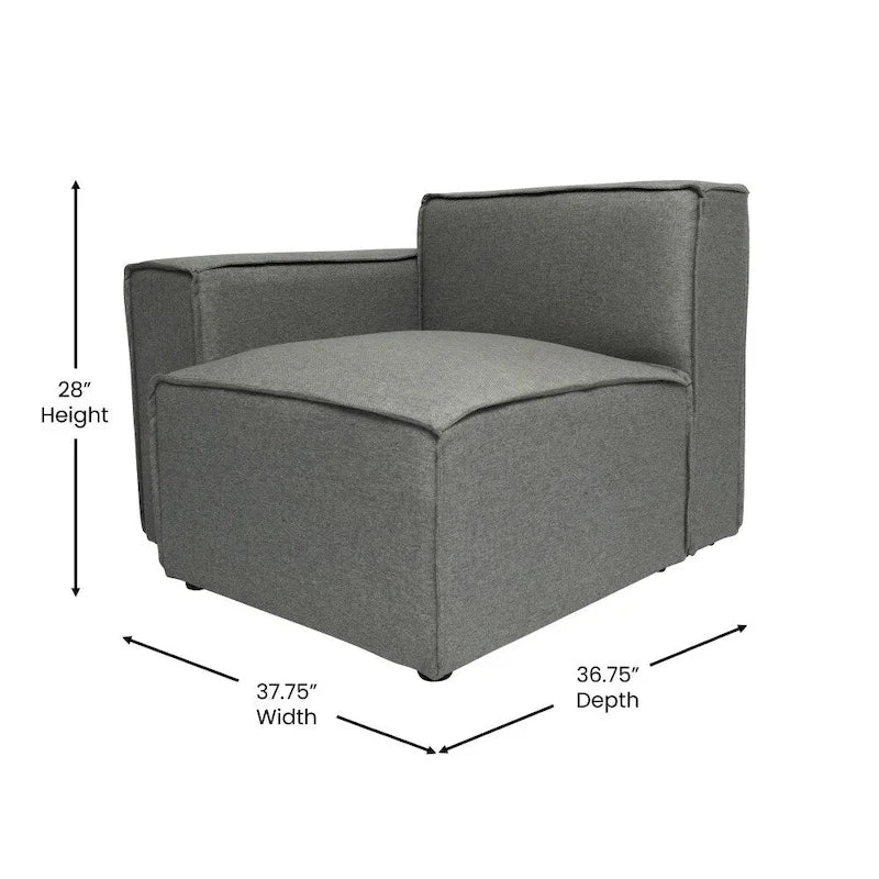 Modern Left Armrest Modular Sectional Sofa Chair - image 34
