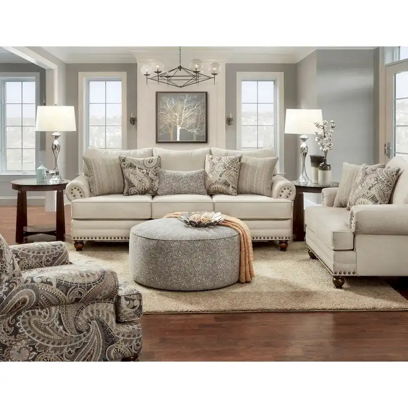 Capernicus Beige Paisley Pattern Accent Chair - image 2