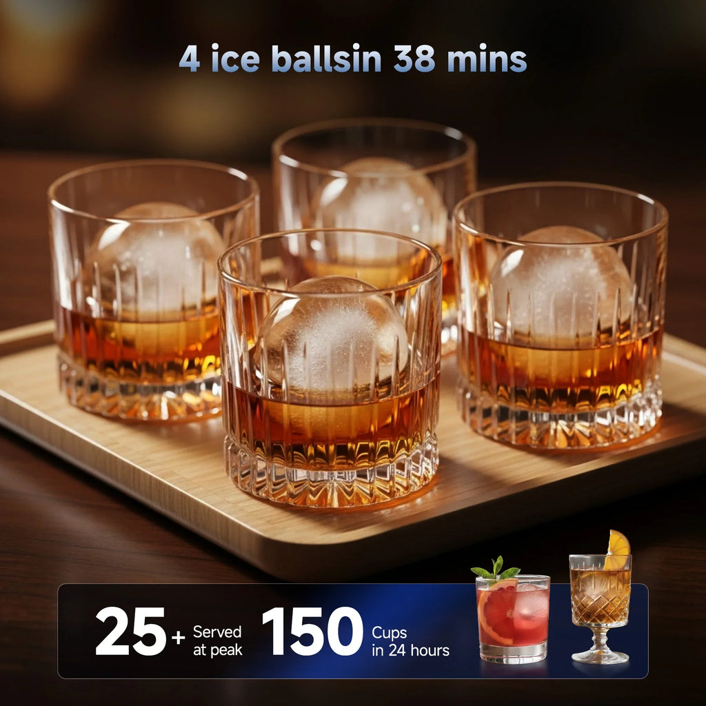 Simzlife Sphere Ice Maker, 10 Pcs/Hour, 150 Pcs/Day, Clear Ice Ball Maker with Enhanced Insulation, with LCD Touch - image 6
