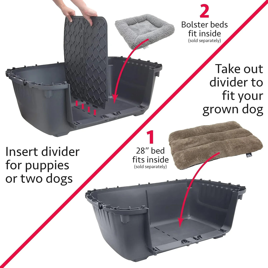 Designs Plastic Kennels Rolling Plastic Airline Approved Wire Door Travel Dog Crate, XXX-Large, Gray - image 12