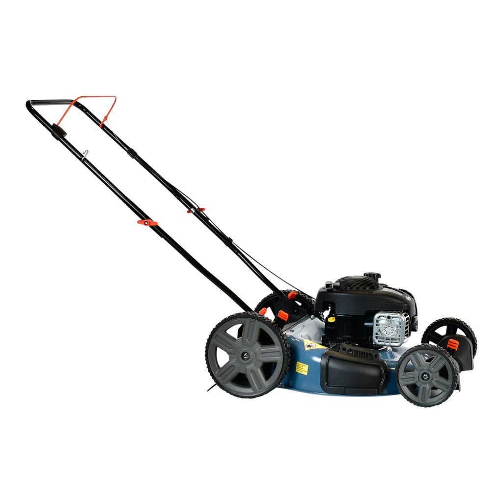 SENIX Gas Lawn Mower, 21-Inch, 125 cc 4-Cycle Briggs & Stratton Engine, 2-In-1 Push Lawnmower, 6-Position Height Adjustment with 11-Inch Rear Wheels, LSPG-M4, Blue - image 7