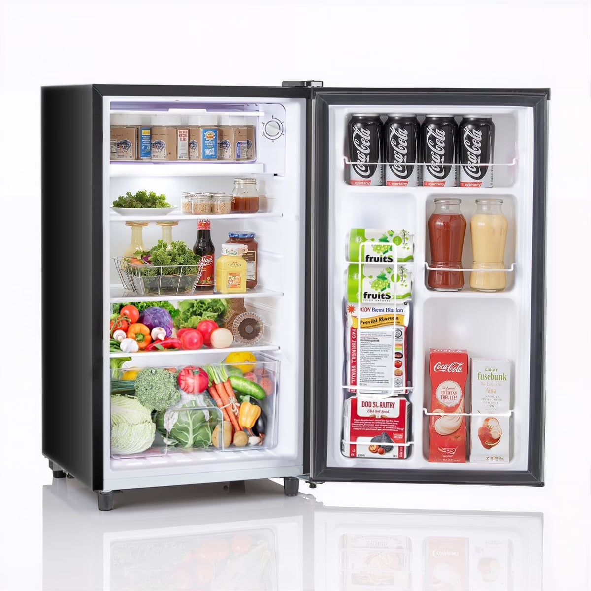 TINKLE WELL 3.2 Cu Ft Mini Fridge with Freezer, Compact Single Door Refrigerator, Energy Efficient, Low Noise, Adjustable Thermostat for Bedroom, Dorm, Office, silver - image 2