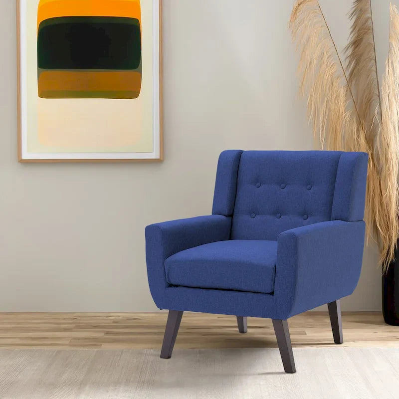 Contemporary Linen Button-Tufted Accent Chair - image 11