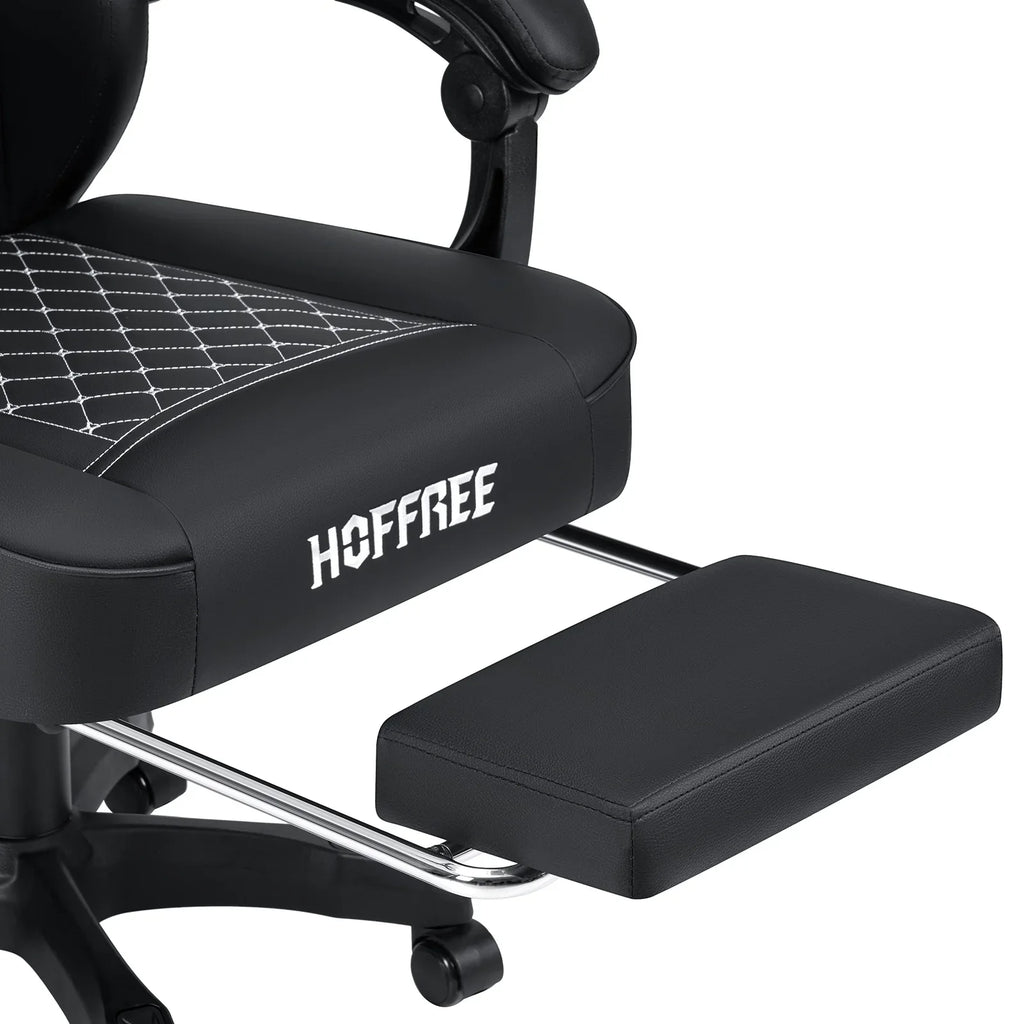 Hoffree Gaming Chair with Massage and Footrest Big and Tall Gamer Chair with Headrest and Lumbar Support PU Computer Game Chair for Adults Office - image 79