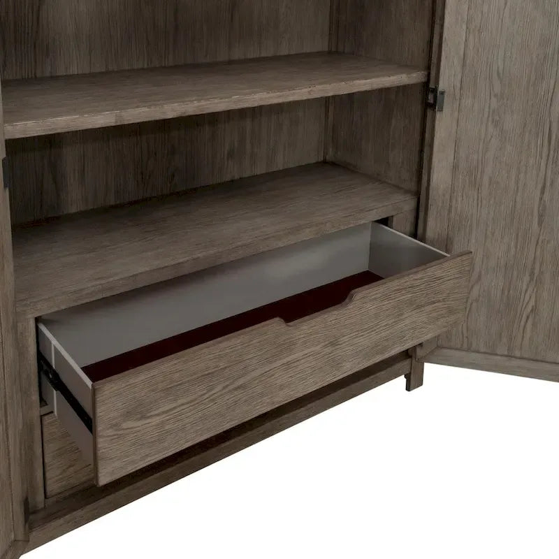 Skyview Lodge Cobblestone Oak Armoire - Spacious Bedroom Storage (54" W x 20" D x 75" H) - image 8