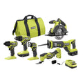 RYOBI ONE+ 18V Cordless 6-Tool Combo Kit with Drill, Impact Driver, Saw, Multi-Tool & LED Light - image 1