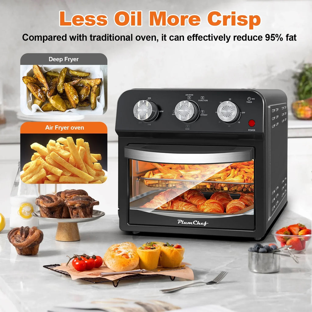 PlumChef 13 Quart 4 Slices Air Fryer Convection Toaster Oven, 1500W, 7 in 1 Multifunction with Roast, Bake, Grill, Broil, Toast, Dehydrate, Defrost - image 27