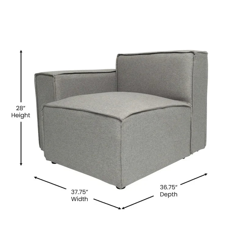 Modern Left Armrest Modular Sectional Sofa Chair - image 10