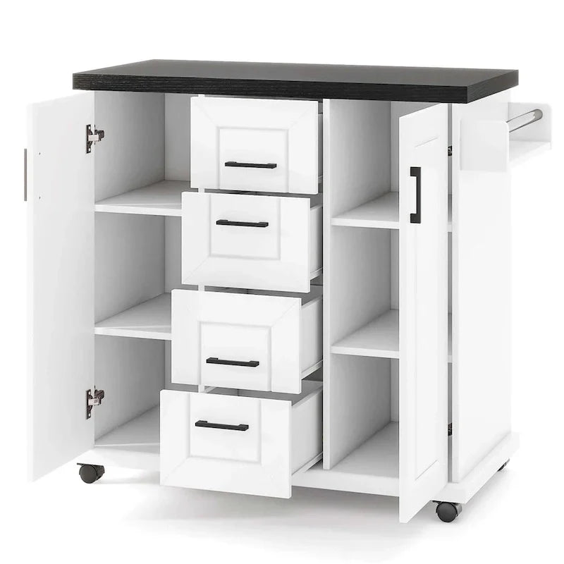 Costway Mobile Rolling Kitchen Island Cart with Wheels - Versatile Serving Utility - Learn More - image 11