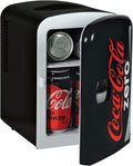 Coca-Cola Coke Zero 4L Portable Cooler/Warmer, Compact Personal Travel Fridge for Snacks Lunch Drinks Cosmetics, Includes 12V and AC Cords - image 1
