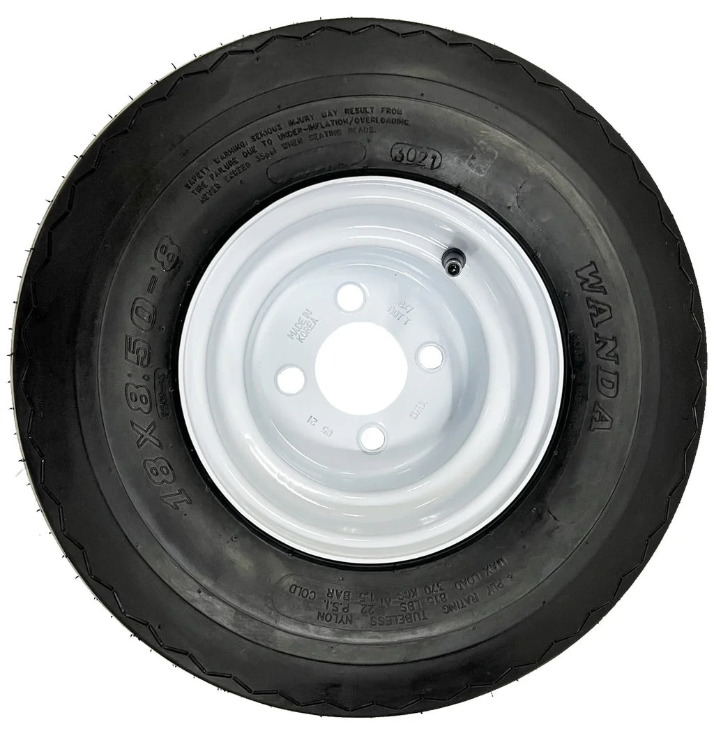 4 - Pk Golf Cart Tire Rim Mounted 18 - 850 - 8 18X8.50 - 8 18 x 8.5 x 8 White 4 Lug Hole - image 2
