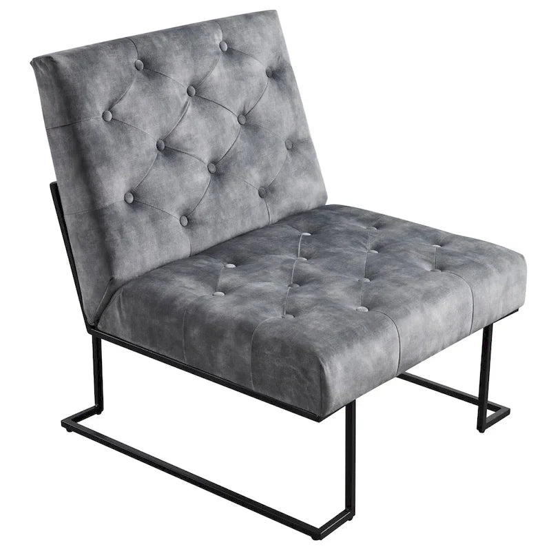 Corvus Savannah Tufted Velvet Lounge Chair with Upholstered Accent - image 19