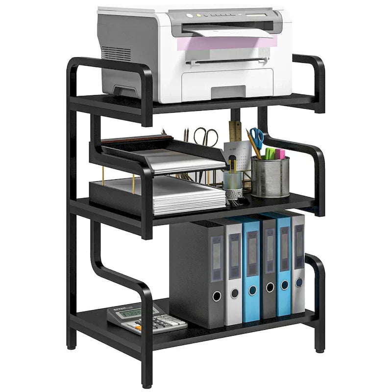 HOMCOM Industrial 3-Tier Printer Stand with Storage - Versatile Metal Rack for Home Office - image 14