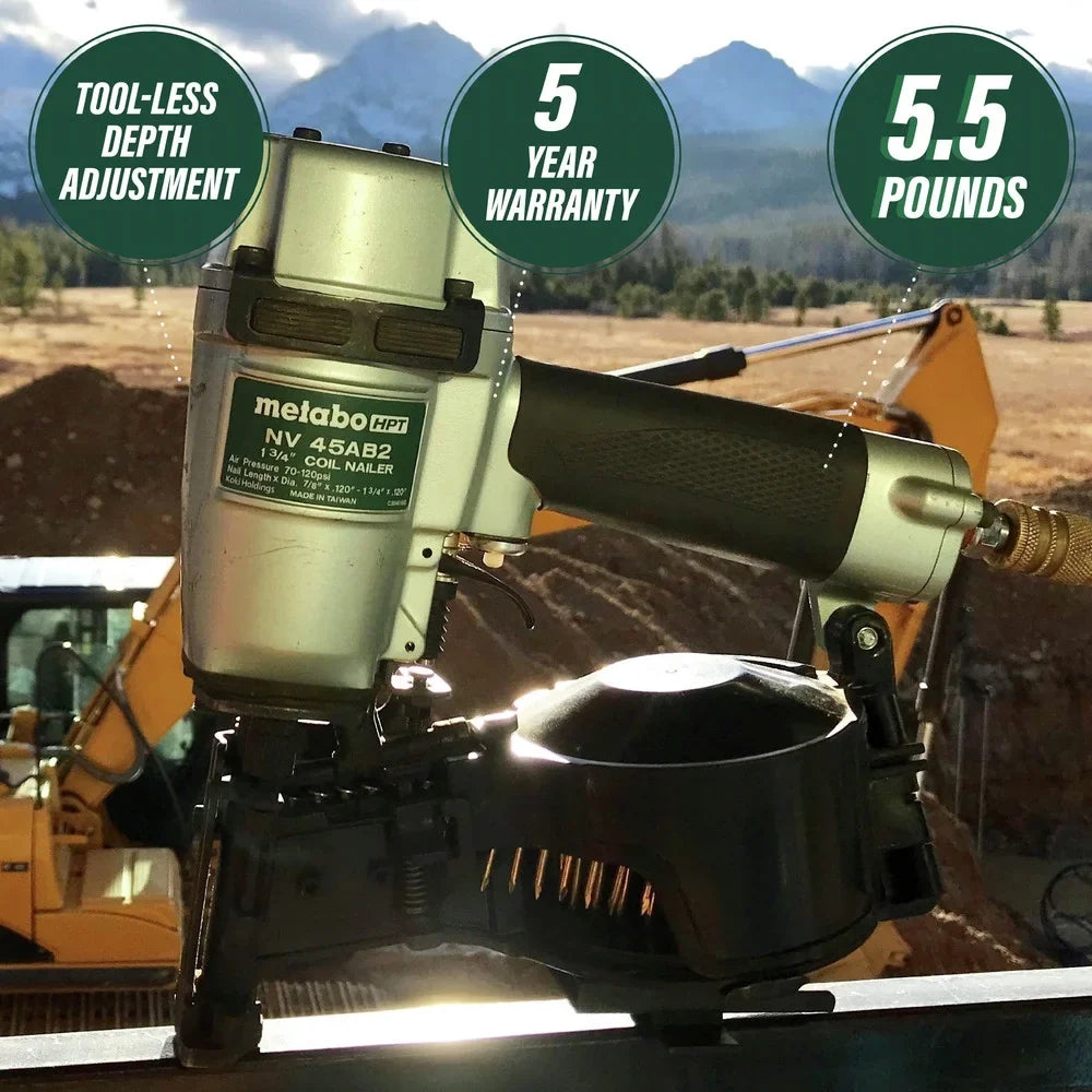 Metabo HPT Roofing Nailer, Pro-preferred Pneumatic Power Nailers in Roofing tools, Pneumatic Roofing Nailer for Asphalt Roofing Shingles - image 7