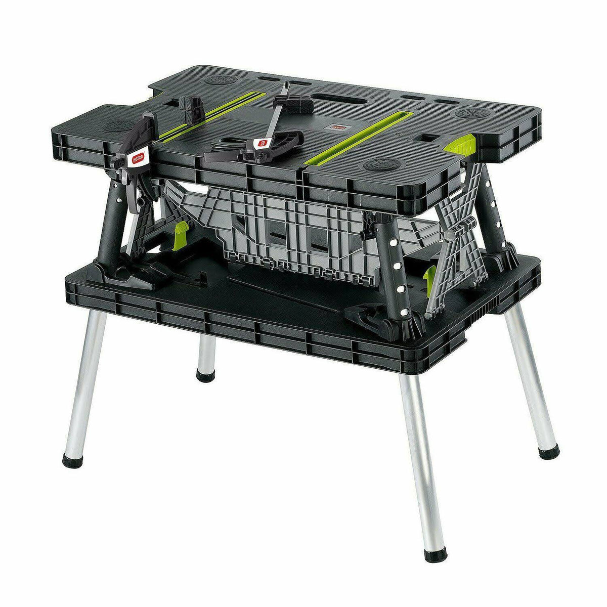 Keter Compact Work Table Portable Folding Garage Workbench with Clamps - image 1
