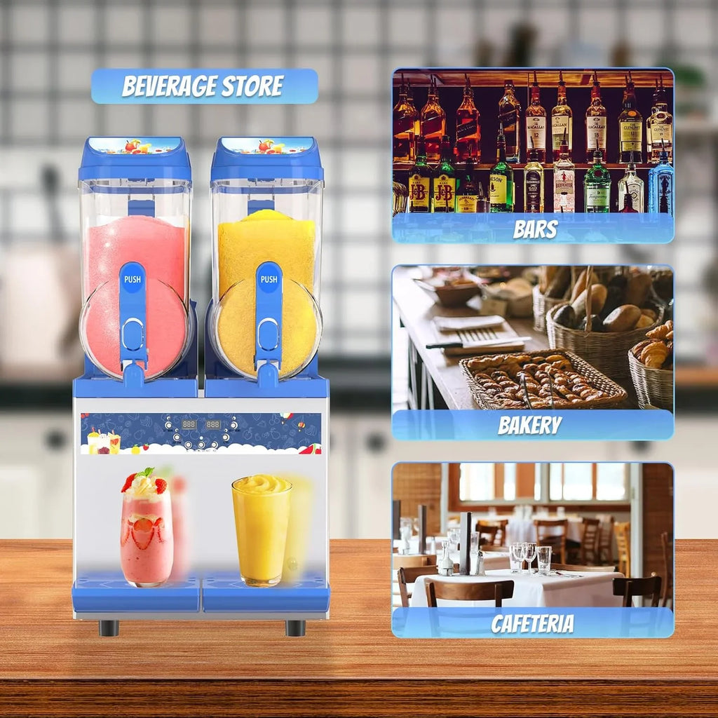 Commercial Slushy Machine - 1000W 30L Tanks Slush Maker Machine 304 Stainless Steel Commercial Margarita Machines Efficient C