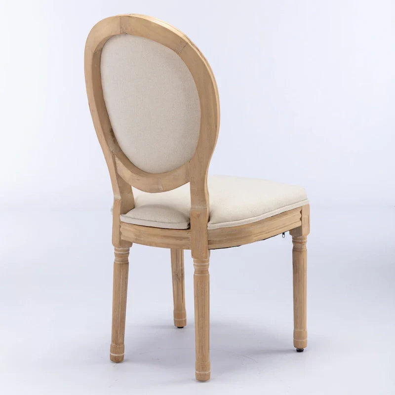 Set of 2 French Oval Back Dining Chairs - Elegant Retro Design with Solid Wood Frame - image 24