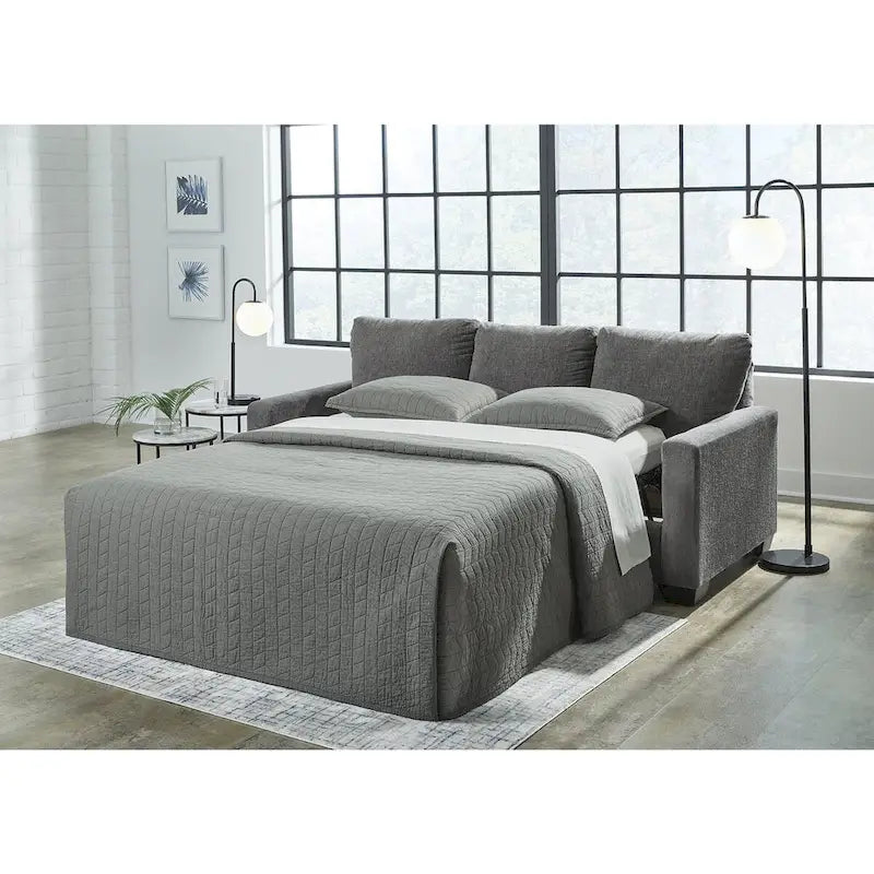 Signature Design by Ashley Rannis Pewter Queen Sofa Bed - Dimensions: 85W x 40D x 39H - image 7
