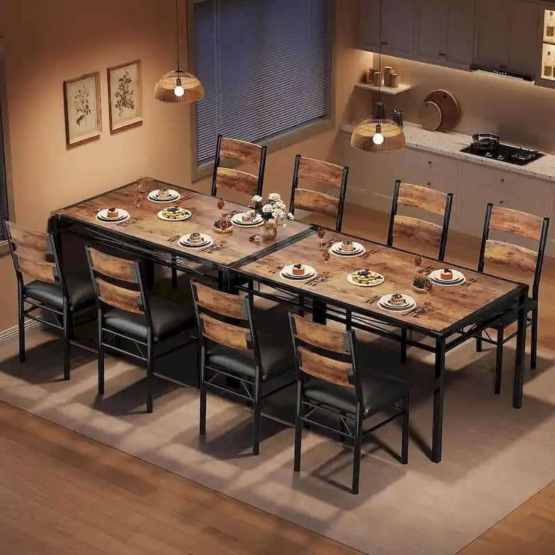Wooden Dining Table Set with Upholstered Chairs for Kitchen - image 3
