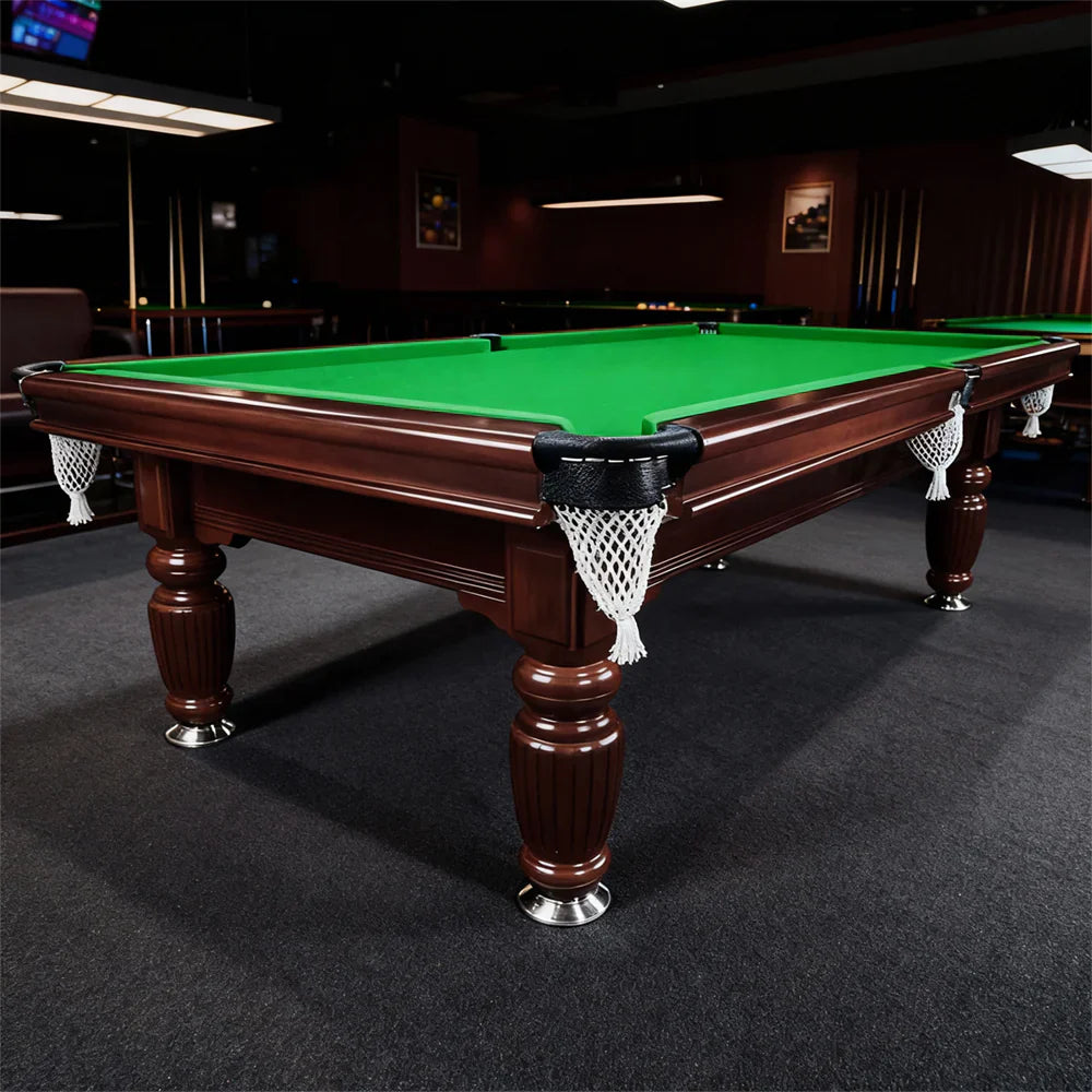 Classic Slate Pool Table with Cues and Balls Set for Home or Lounge, Walnut Wood, 8FT - image 2
