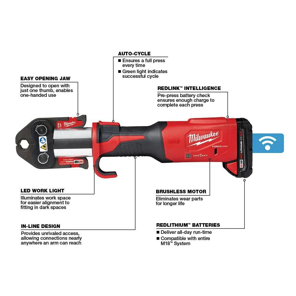Milwaukee M18 FORCE LOGIC crimping tool with ONE-KEY and 1/2 - image 5