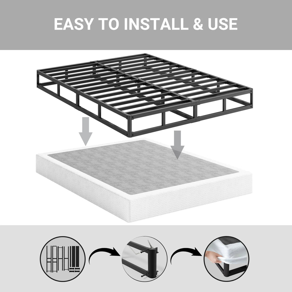 ULIESC 7 Inch Full Size Box Spring, Full Box Spring Only, Metal Box Spring Full with Fabric Cover, Sturdy Mattress Foundation, Noise Free, Non-Slip - image 7
