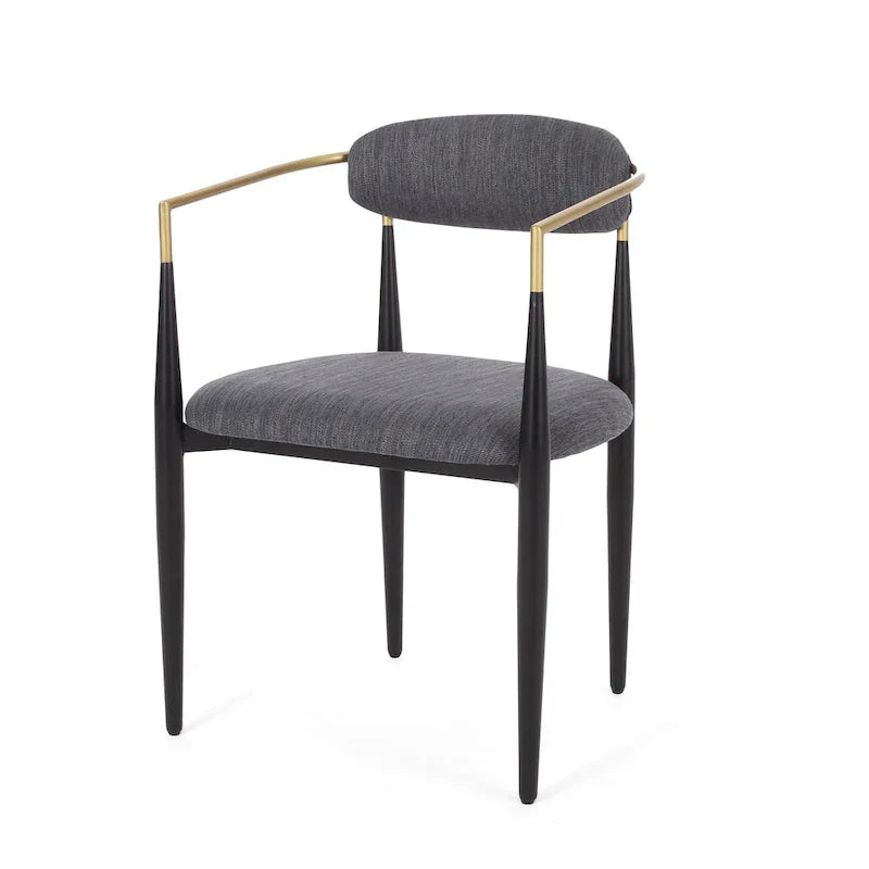 Biscay Set of 2 Fabric Upholstered Iron Dining Chairs by GDFStudio - image 4