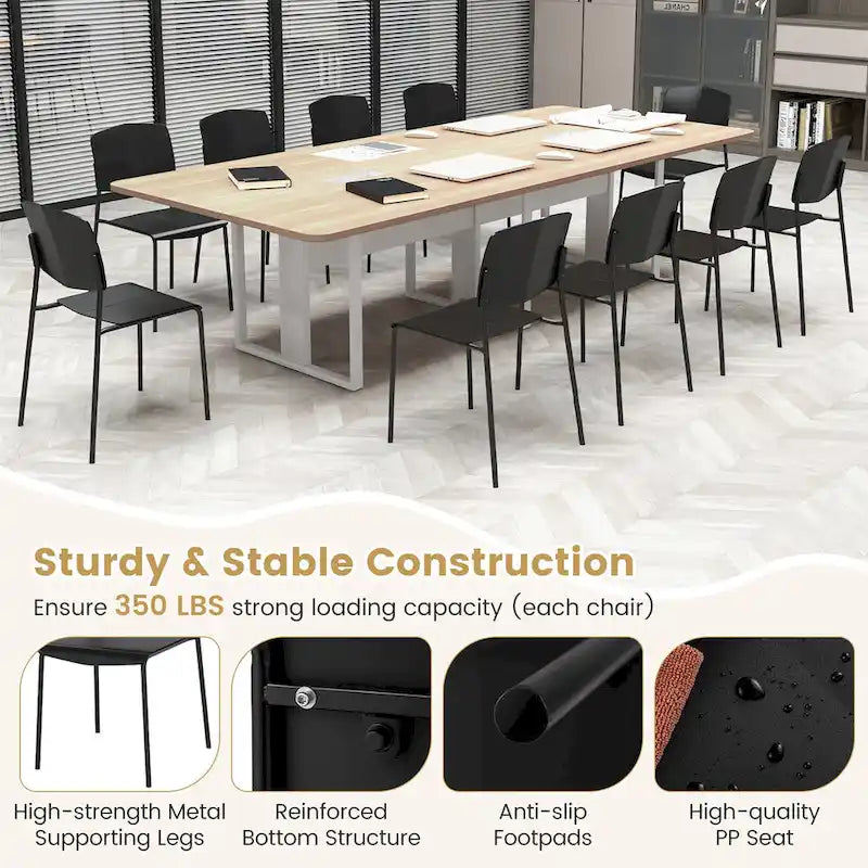 Set of 4 Stackable Dining Chairs with Ergonomic Backrest and Spacious Seat by Gymax - image 9