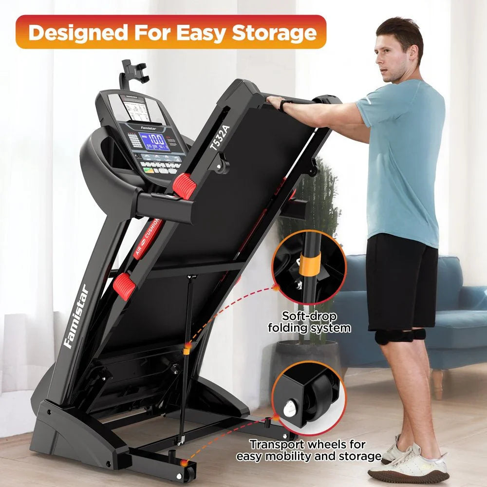 Famistar Folding Treadmill for Home with 15 Levels Auto Incline, 300LB Capcity, 10MPH Fast Speed Controls - image 15