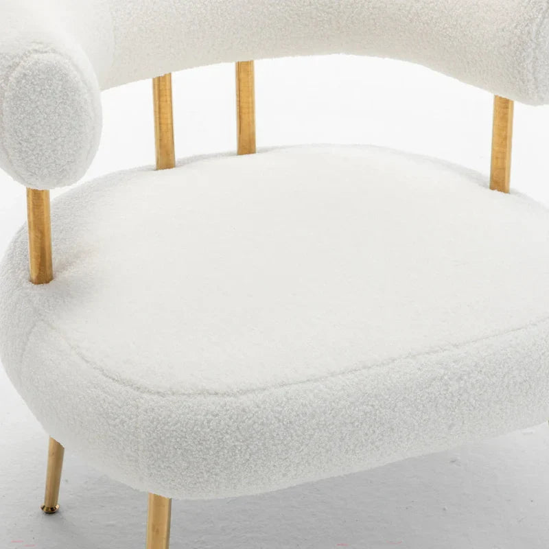 SEYNAR Contemporary Glam Upholstered Open-Back Accent Chair with Gold Legs - image 20