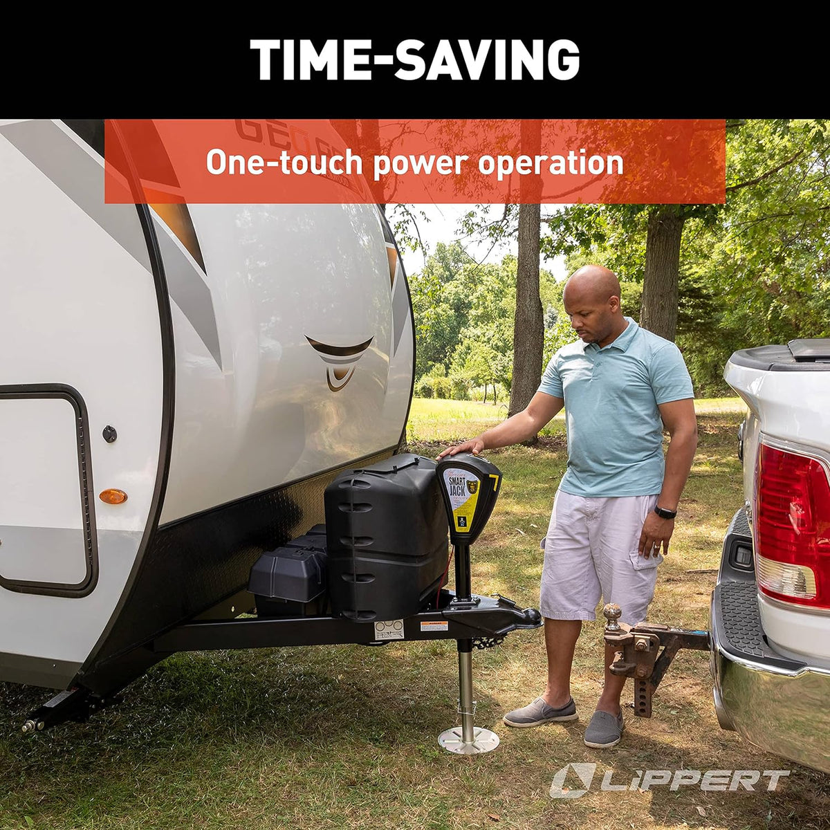 Touch Automatic Power Electric Trailer A-Frame Tongue, 3,500 lbs. Auto-Hitch Memory, Integrated LED Lights, Backlit Controls, Battery Indicator, Quiet - 643589 - image 5