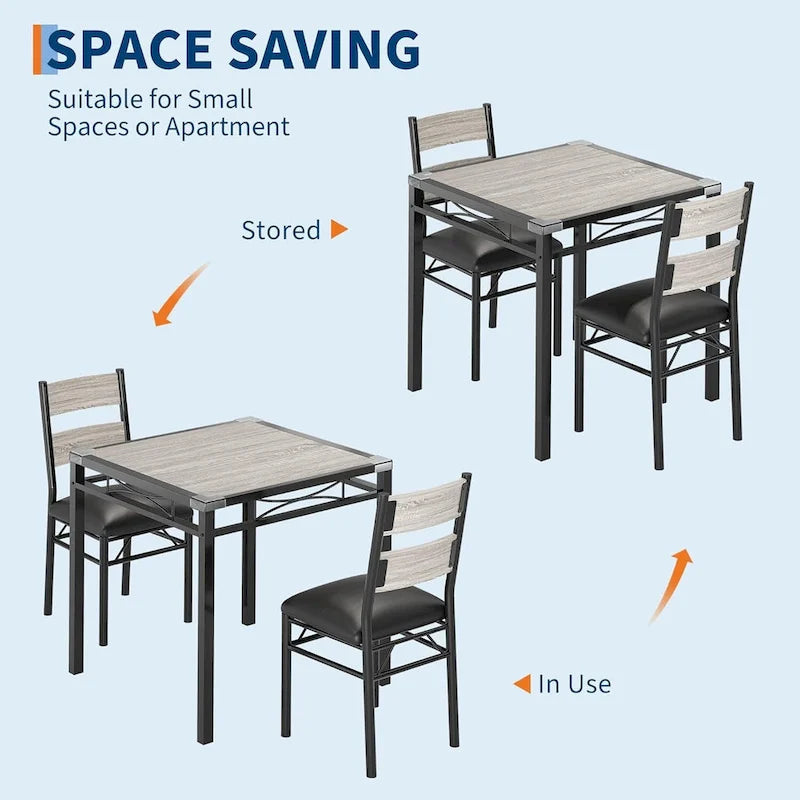 Wooden Dining Table Set with Upholstered Chairs for Kitchen - image 24