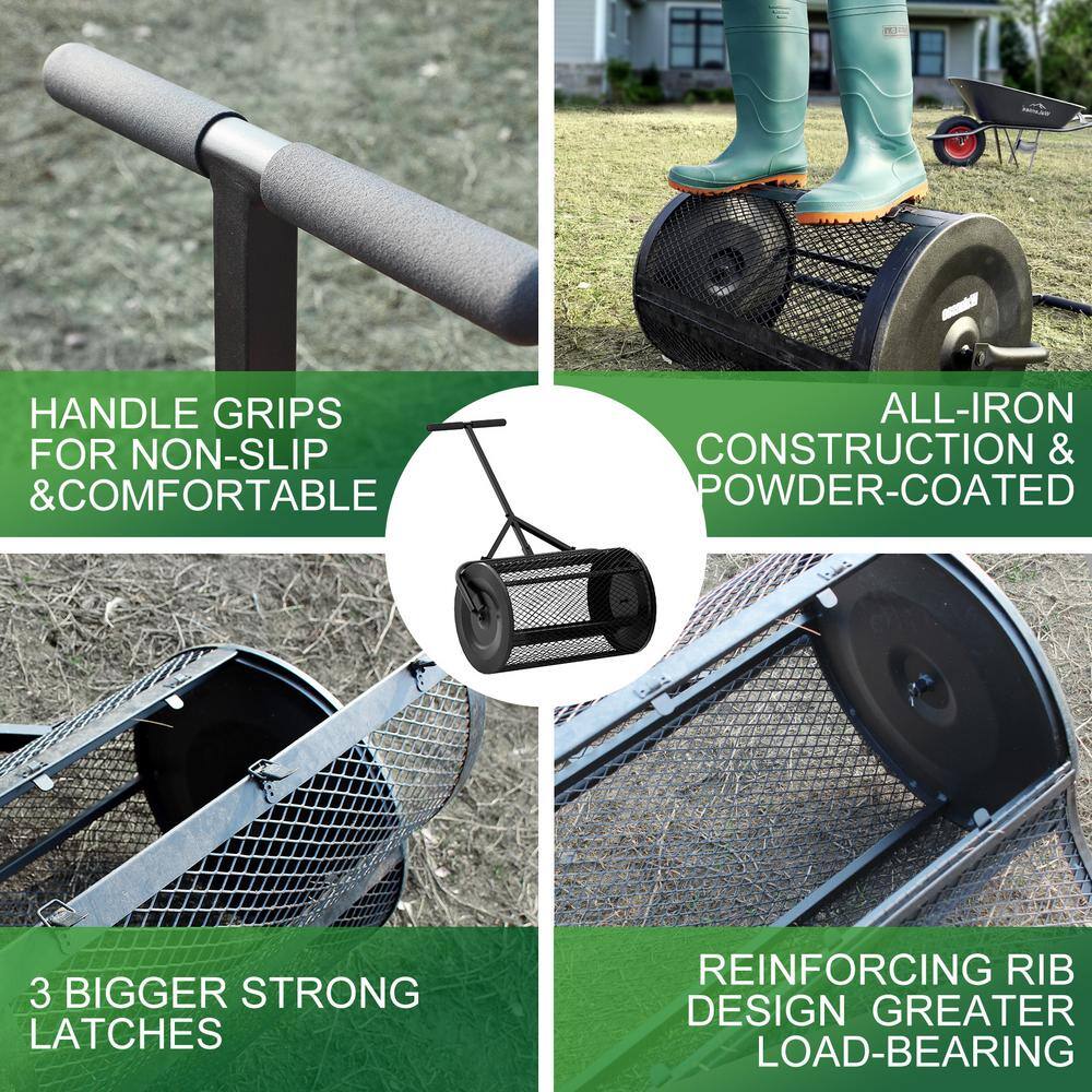 SP-001-JNN 24 in. Metal Handle Peat Moss Compost Spreader