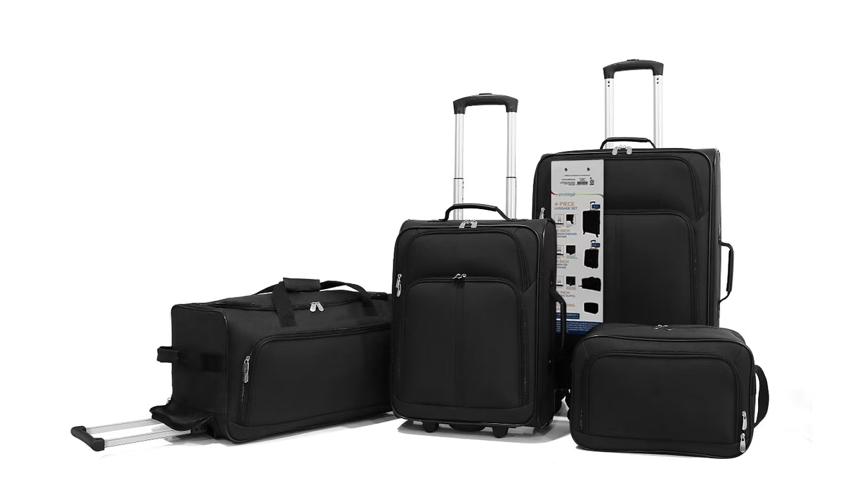 Protege 4-Piece Softside Luggage Set, Black - image 1