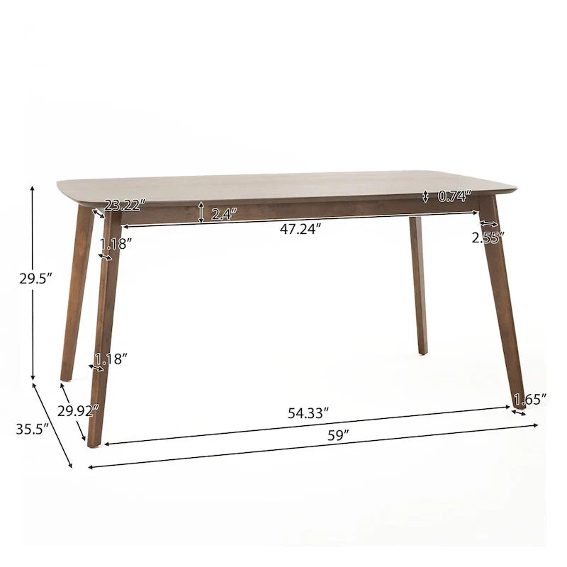 Mid Century Dining Table Set with 4 Upholstered Chairs and Wooden Frame - image 24