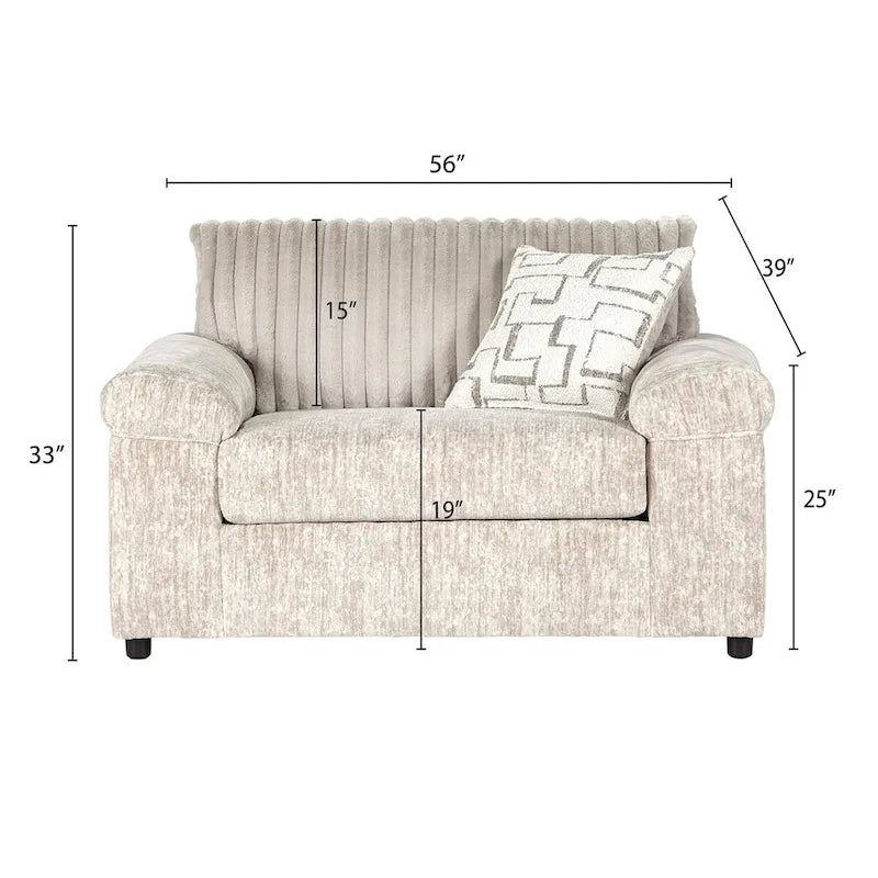 Roundhill Furniture Nason Wide Wale Corduroy Sofa, Loveseat, and Cuddle Chair Collection - image 14