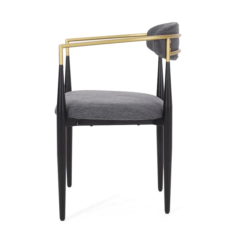 Biscay Set of 2 Fabric Upholstered Iron Dining Chairs by GDFStudio - image 8