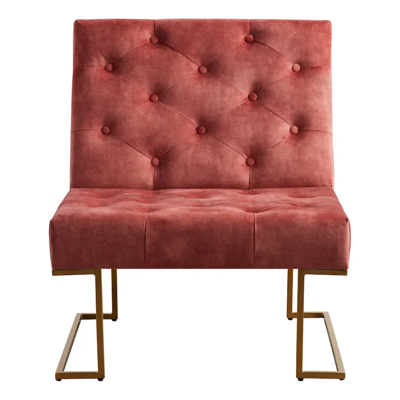 Corvus Savannah Tufted Velvet Lounge Chair with Upholstered Accent - image 6
