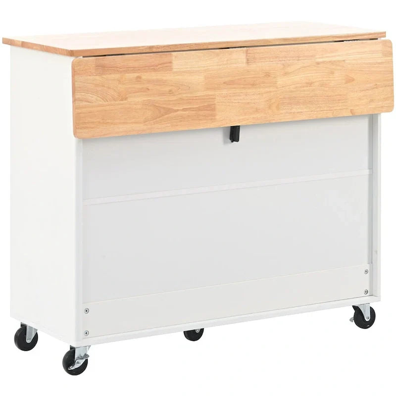 Merax Spacious Kitchen Island Cart with Adjustable Shelf and Dual Drawers - image 17