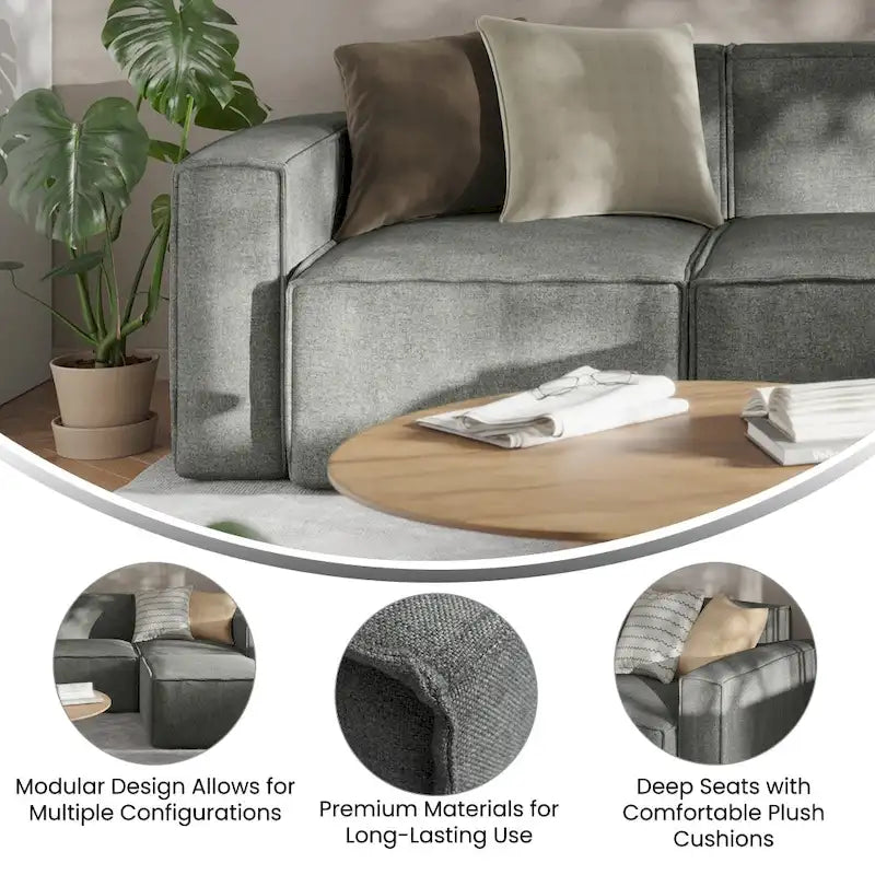Modern Left Armrest Modular Sectional Sofa Chair - image 31