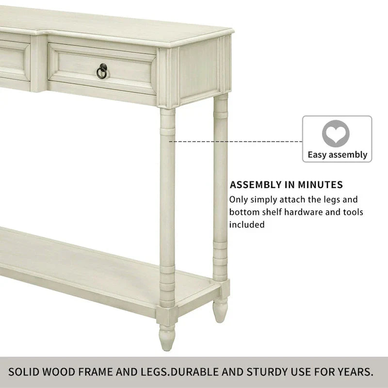 Entryway Console Table with Drawers and Extended Shelf - image 29