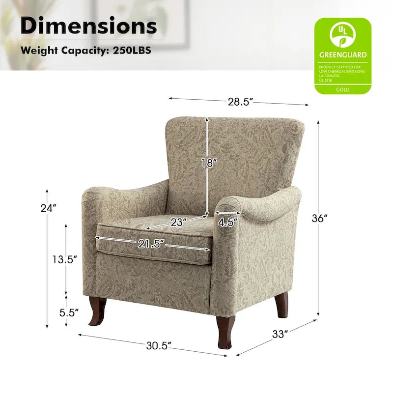 Set of 2 Samouel Contemporary Floral Wingback Armchairs by HULALA HOME - image 34