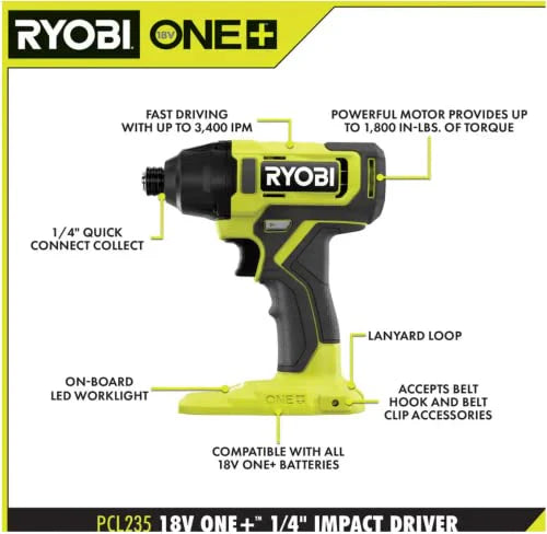 RYOBI ONE+ 18V Cordless 6-Tool Combo Kit with Drill, Impact Driver, Saw, Multi-Tool & LED Light - image 4