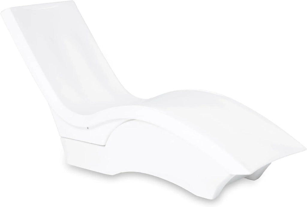 Pool Lounger, Fade-Resistant, Waterproof Patio Furniture, Pool Lounge Chair for Sun Shelf, Use in Pools with Shelves Up to 9-Inches Deep or Outside Pool Deck, Weighted, White - image 3