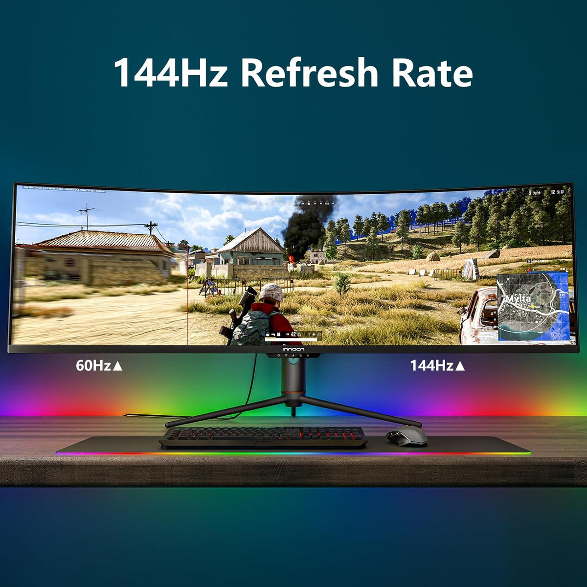 49" Curved Gaming Monitor, 144Hz, HDR400, USB-C - image 4