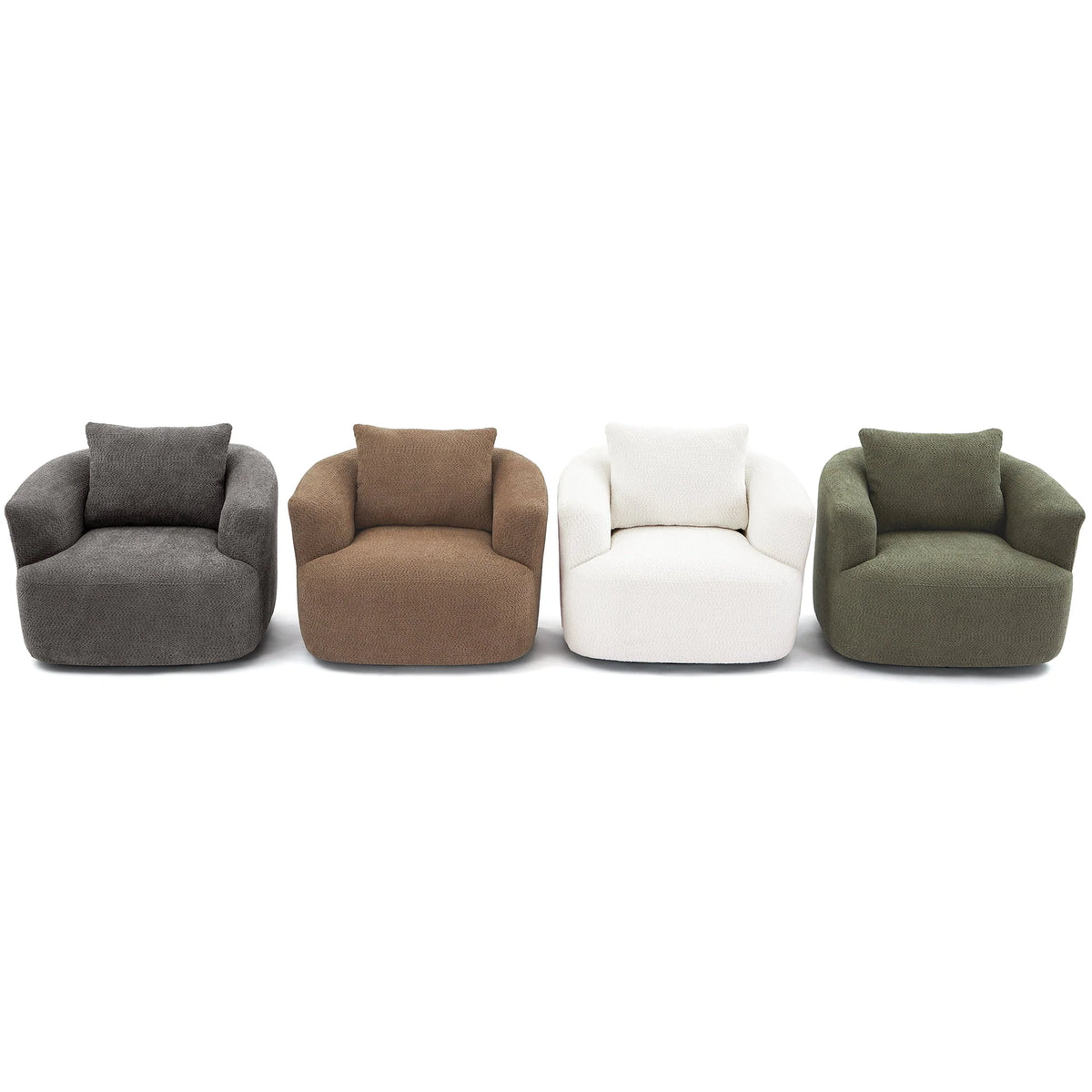Harper & Bright Designs 360- Swivel Accent Chair, Barrel Chair Swivel Upholstered Sofa Chair with Cushion for Living Room Office, Beige - image 19