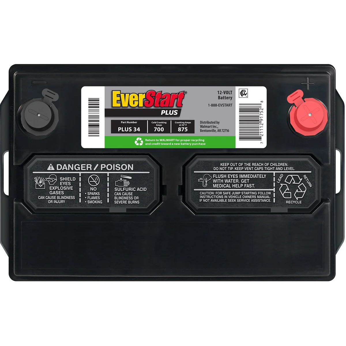 EverStart Plus Lead Acid Automotive Battery, Group Size 34 12 Volt, 700 CCA 120RC - image 7