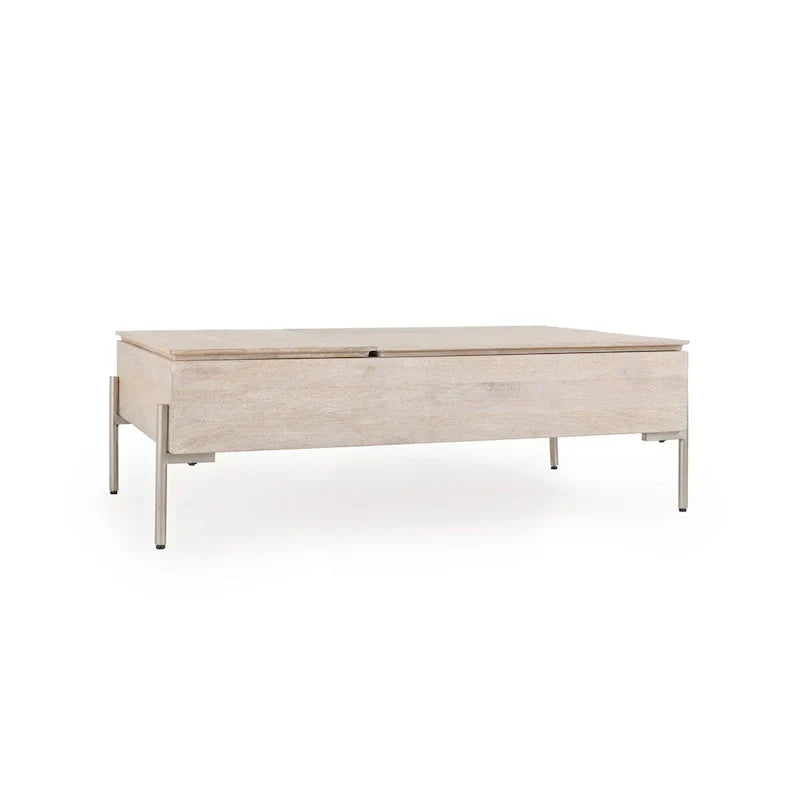Rocklin White Mango Wood Lift-Top Coffee Table by Classic Home - image 1